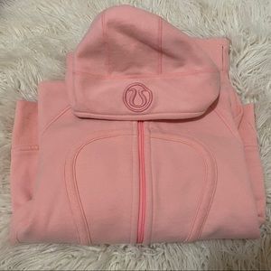 pink lululemon signature hooded zip-up 🤍